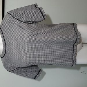 Vintage Justin Allen New York Black/White Houndstooth Short-Sleeve Top-EUC-Sz M